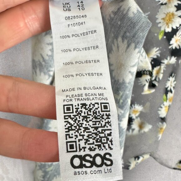 NWT ASOS Daisy Floral Dress Womens Size 10 Sweetheart Neck Tie Shoulder Boho NEW - Picture 13 of 16